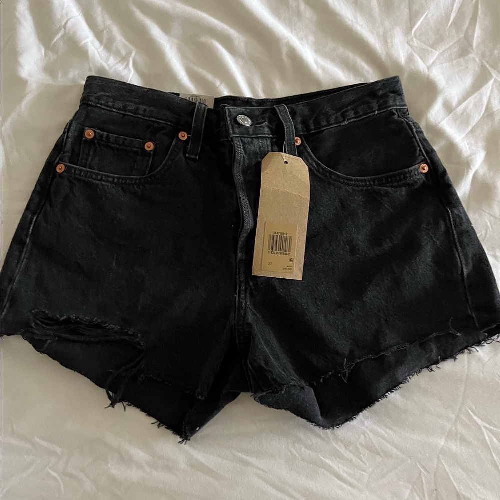 BLACK LEVI 501 SHORTS